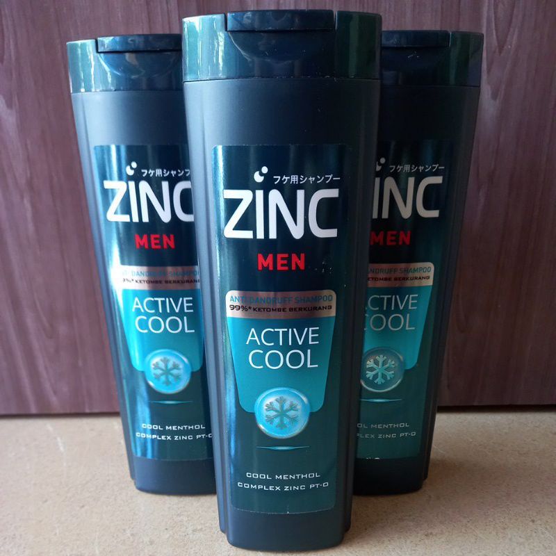 Jual Zinc Men Active Cool Anti Dandruff Shampoo 340 Ml Shopee Indonesia