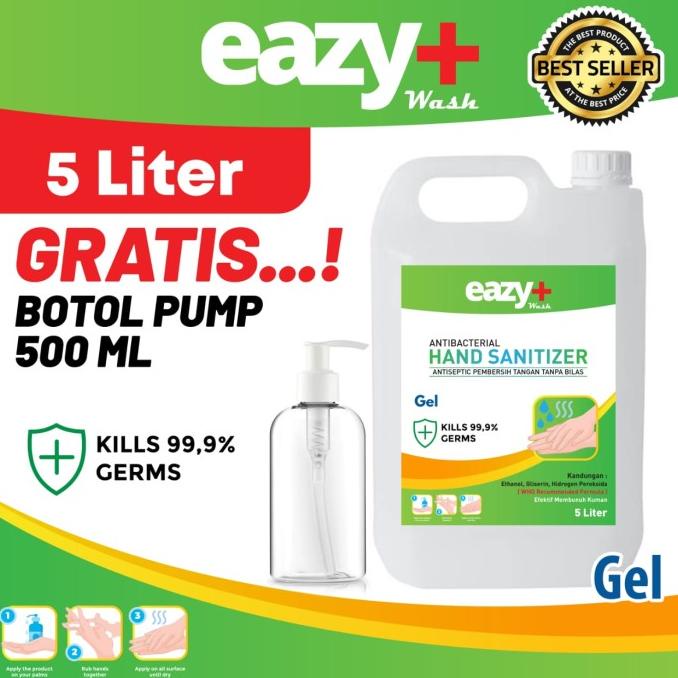 Jual Hand Sanitizer Gel Liter Eazy Plus Antiseptic Shopee Indonesia