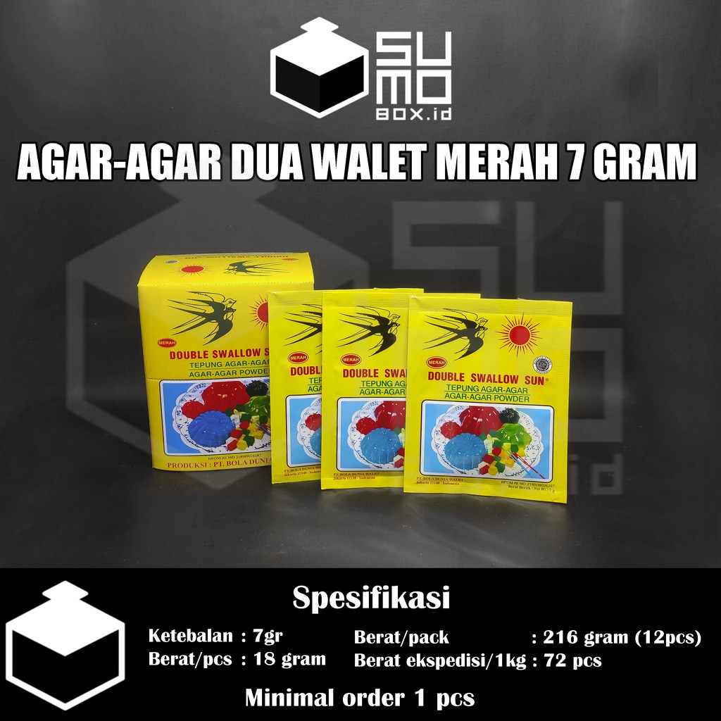 Jual Agar Agar Double Swallow Sun Sachet Gram Agar Agar Powder Cap