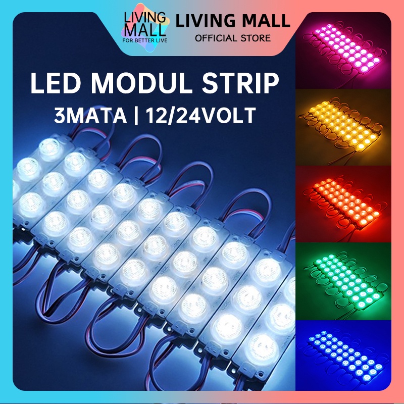 Jual LED Modul Strip 3 Mata 12V 24V Lampu Modul Mata Timbul 3030