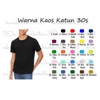 Jual Kaos Cotton Combed S Baju Katun Pria Wanita Polos Murah Bagus