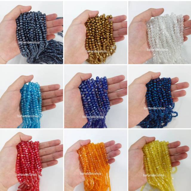 Jual Kristal Ceko Mm Butir Crystal Beads Bahan Gelang Manik