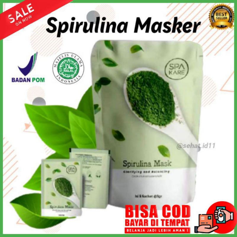 Jual Spakare Spirulina Mask Masker Spriluna Sachet Kemasan Baru