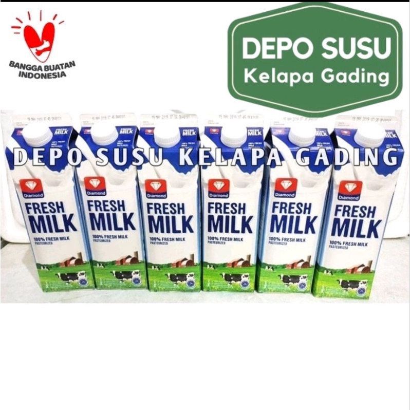 Jual Susu Segar Diamond Fresh Milk Satuan 1 Liter 1lt Diamon Full