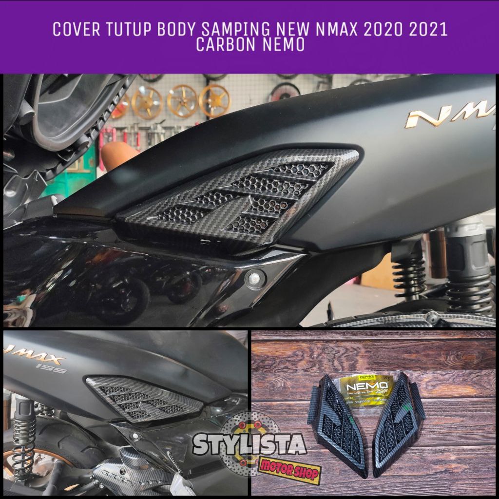 Jual Cover Tutup Body Pijakan New Nmax Carbon Nemo Cover