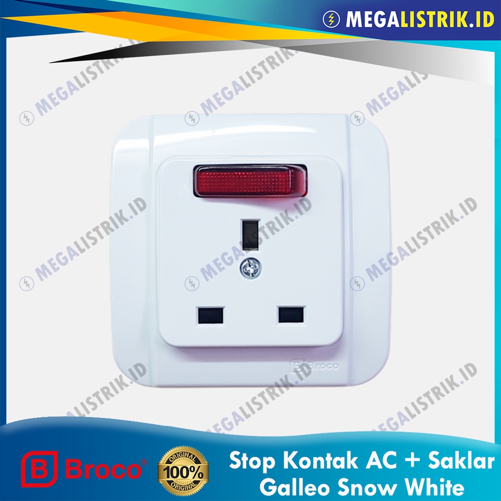 Jual Broco Stop Kontak Ac Saklar Galleo Putih Socket Outlet Kaki