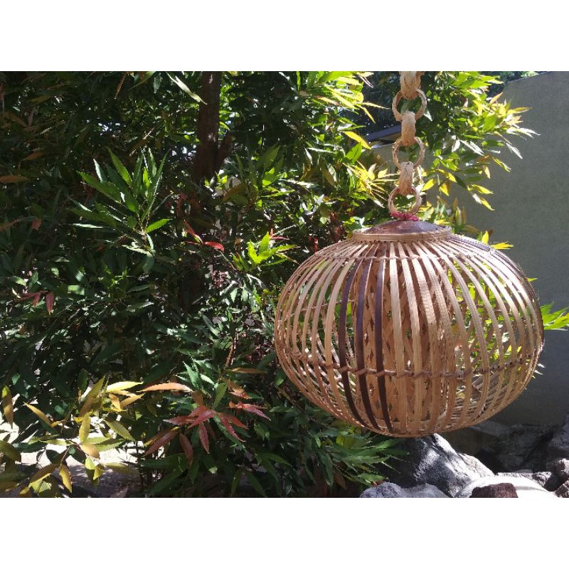 Jual Kap Lampu Bambu Gantung Model Lampion Cm Shopee Indonesia