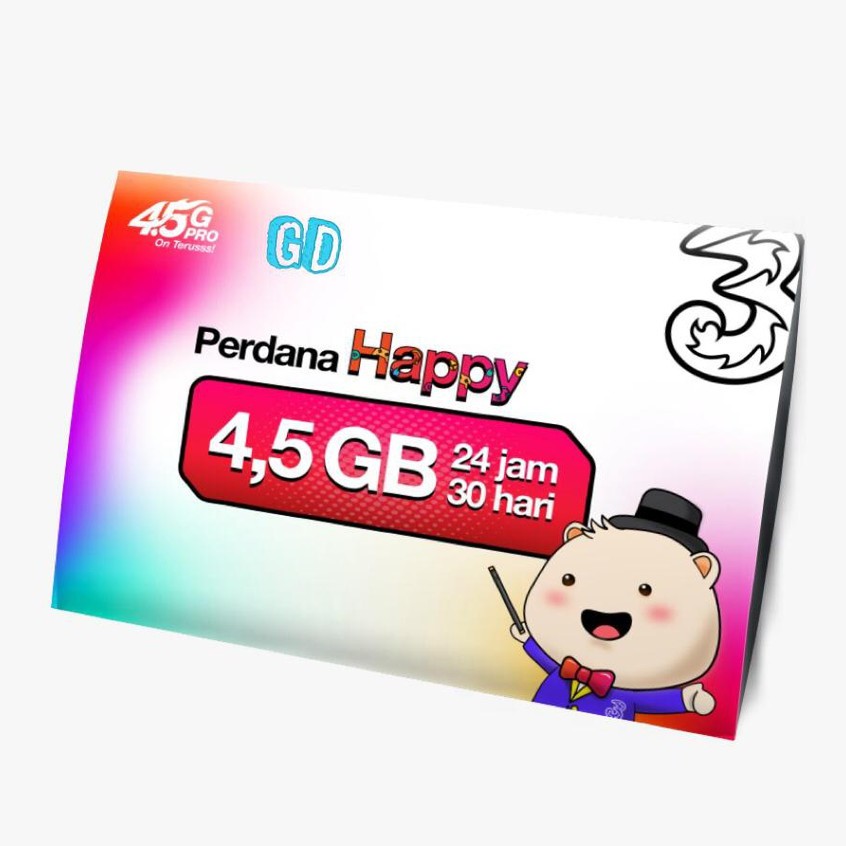 Jual PERDANA THREE HAPPY 6GB NASIONAL Shopee Indonesia