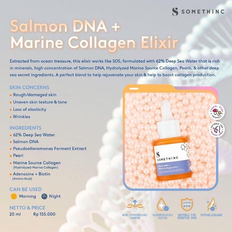 Jual SOMETHINC SALMON DNA MARINE COLLAGEN ELIXIR 20 ML WARNA ORANGE