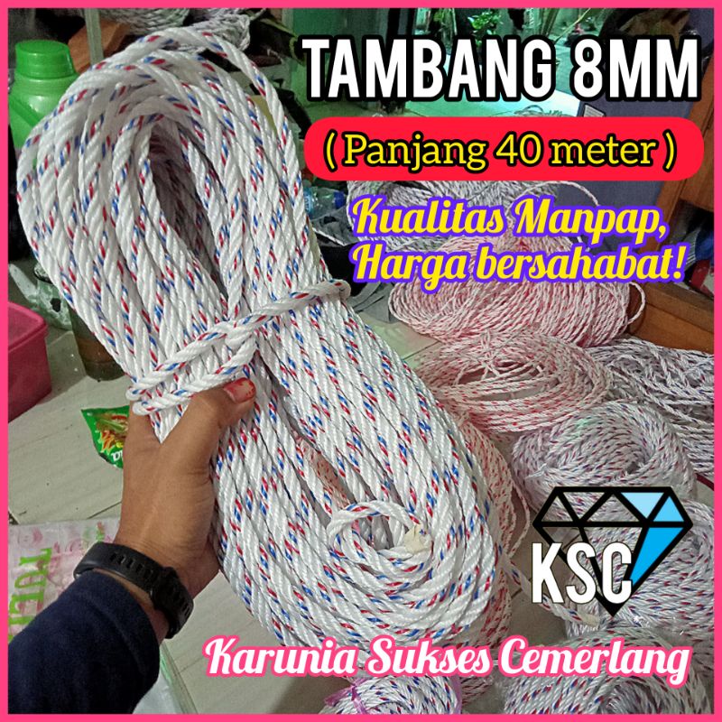 Jual TAMBANG 8MM 40 METER TAMBANG IKAT MOBIL TAMBANG TRUK TALI