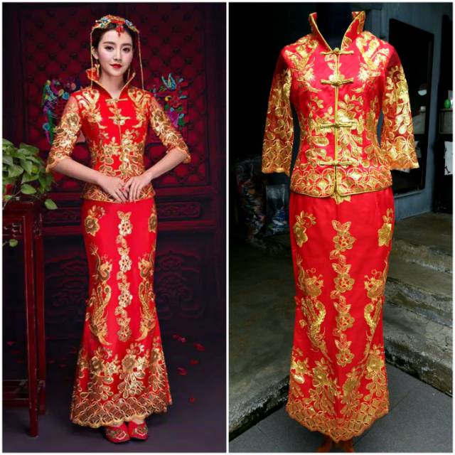 Jual Chinese Wedding Dress Baju Pengantin Chinese Baju Sangjit