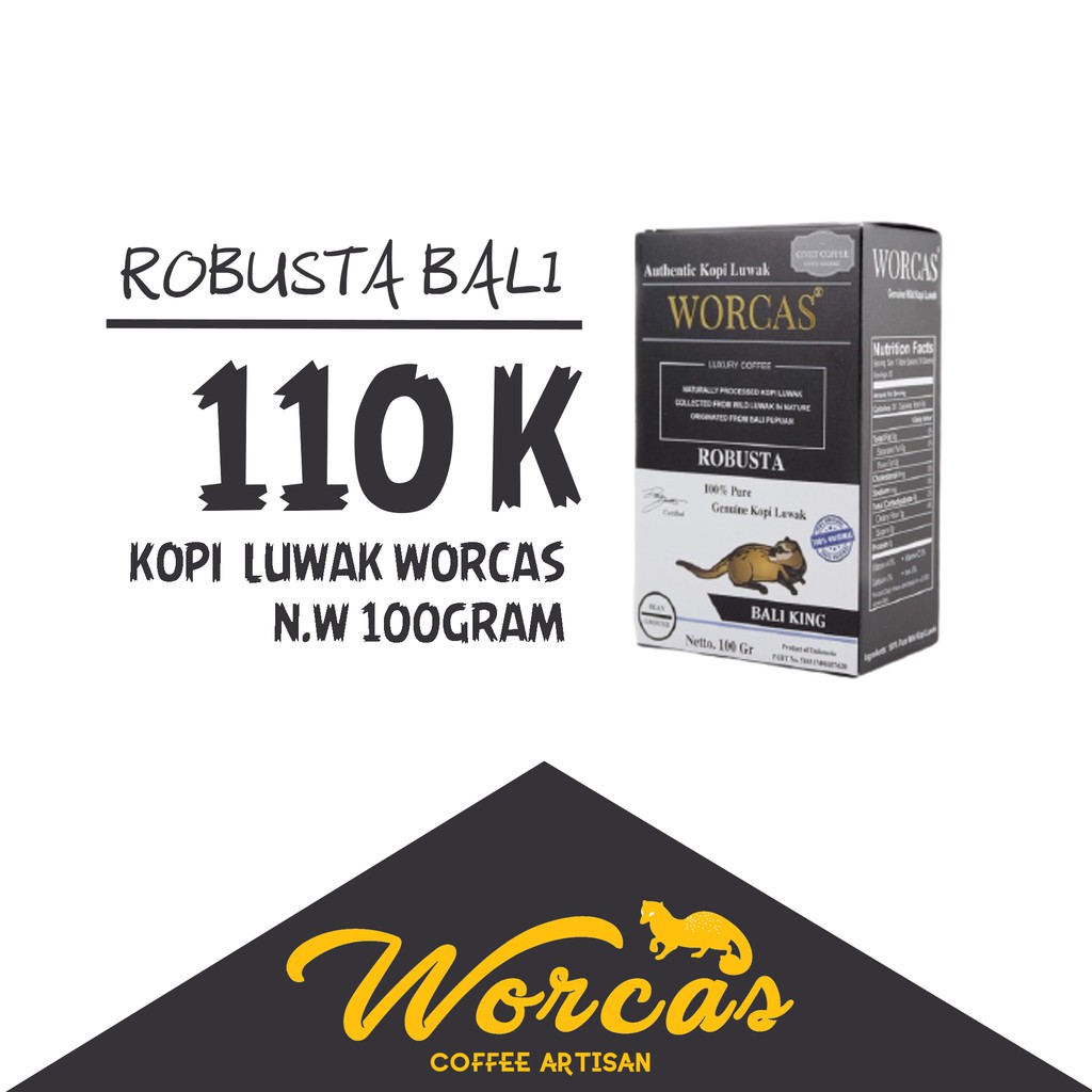 Jual Kopi Luwak Worcas Robusta Bali Gr Small Box Shopee