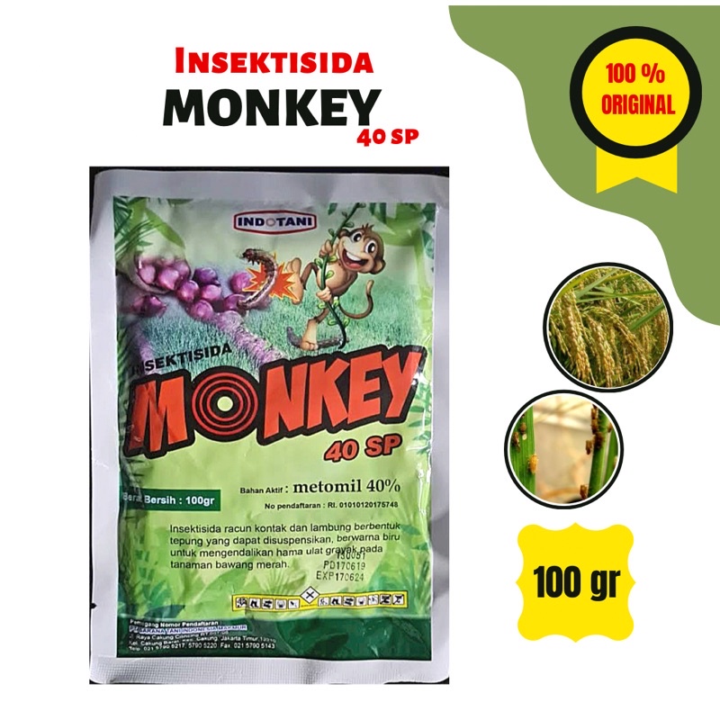 Jual INSEKTISIDA MONKEY 100gr PEMBASMI HAMA ULAT PADA TANAMAN BAWANG