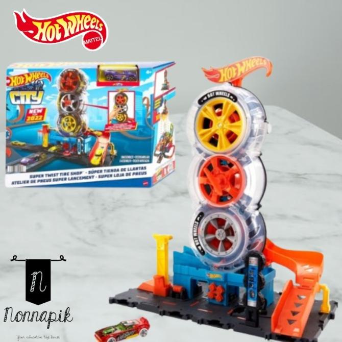 Jual Hot Wheels City Super Spin Tire Shop Play Set Shopee Indonesia