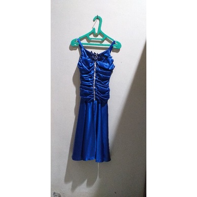 Jual Obral Murah Gaun Dress Wanita Warna Biru Kondisi Masih Bagus