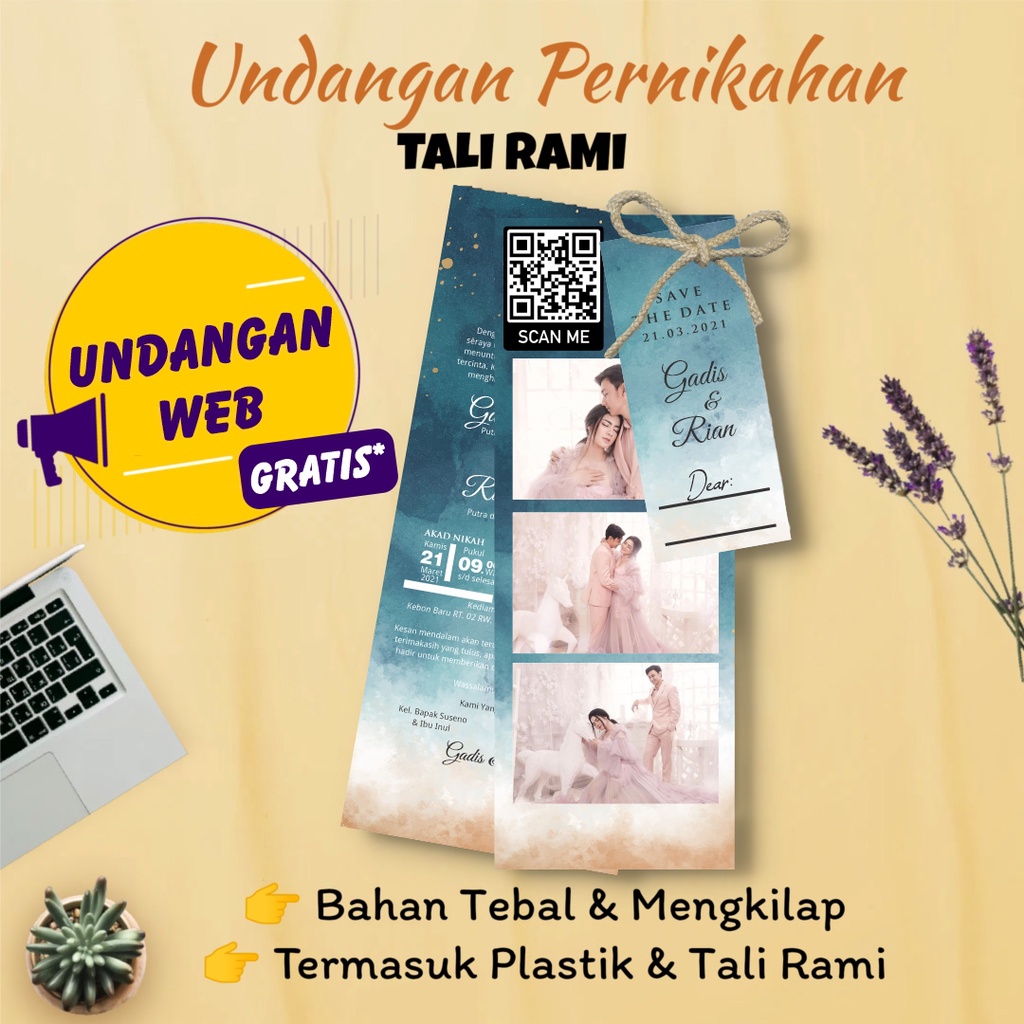 Jual Undangan Pernikahan Hang Tag Murah Elegan Unik Kekinian Murah