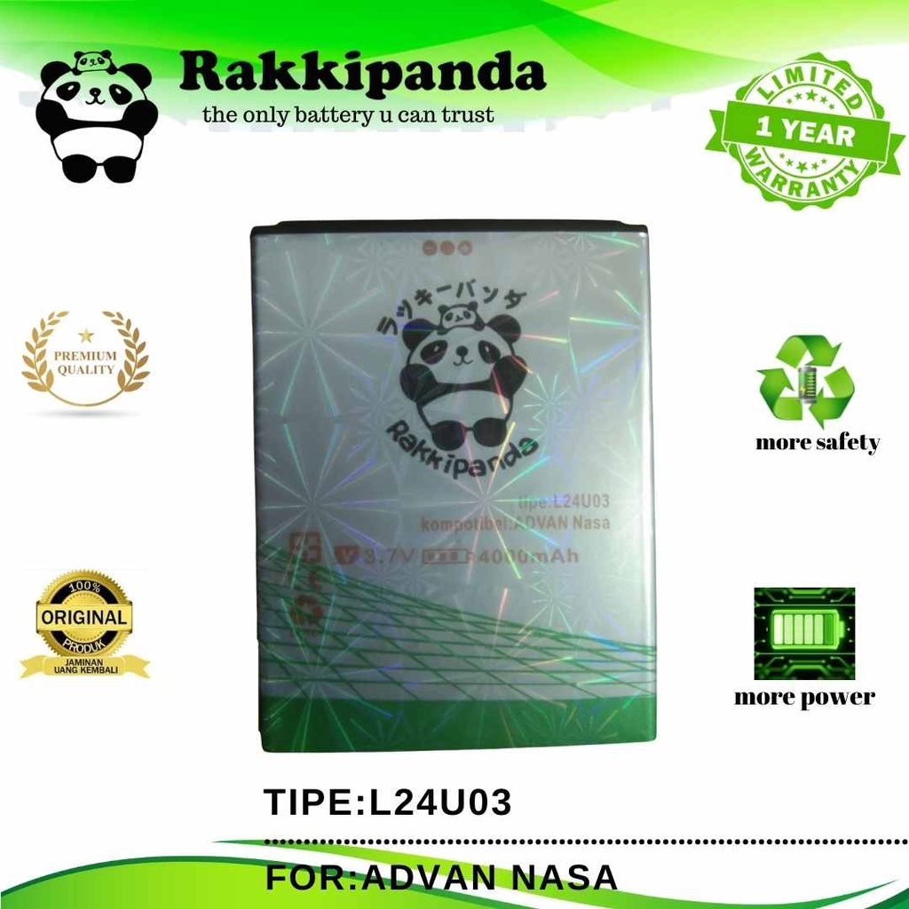 Jual Rakkipanda L U Advan Nasa Batre Batrai Baterai Shopee Indonesia