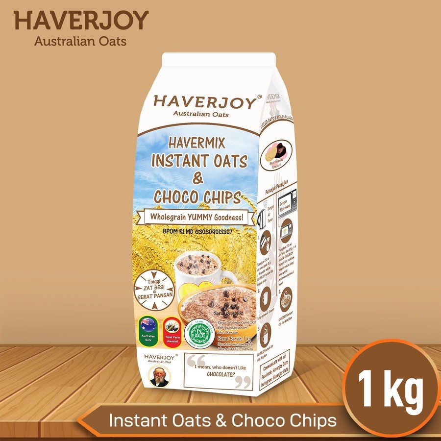 Jual Oat Meal Gandum Olahan Havermix Instant Oat Choco Chips Haverjoy 1