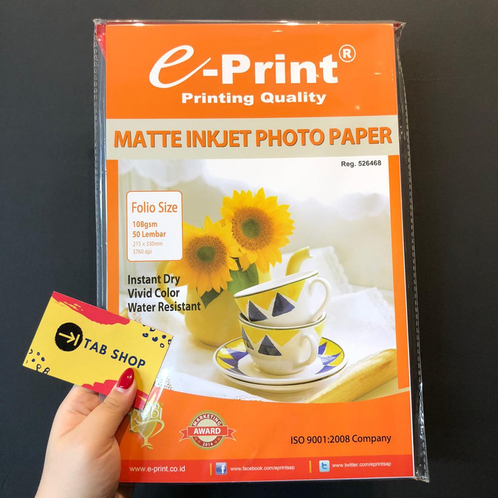 Jual Tab Shop Eprint Matte Inkjet Folio Photo Paper Gsm F