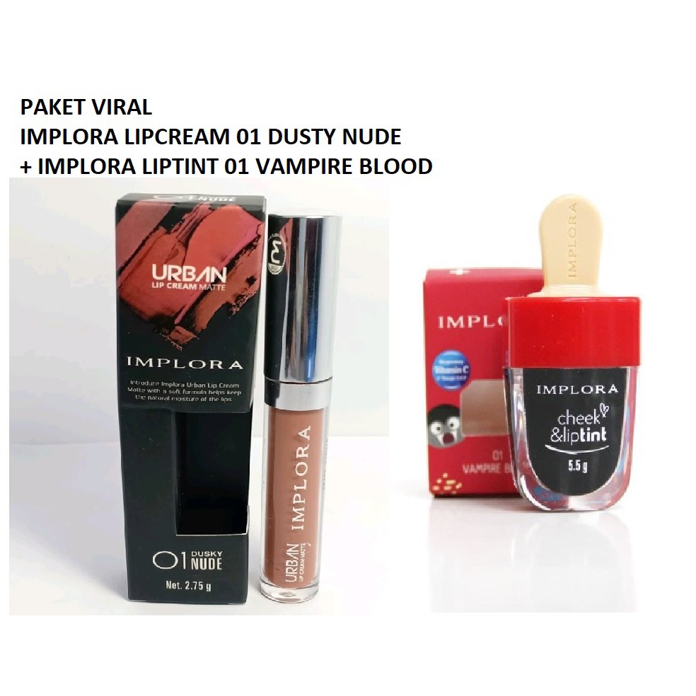 Jual READY Paket Viral Implora Lipcream 01 Dusky Nude Implora