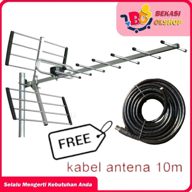 Jual ANTENA TV DIGITAL OUTDOOR ANTENA TV LUAR FREE KABEL 10 METER