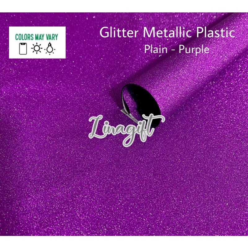 Jual 5 Lembar PLASTIC METALLIC GLITTER POLOS PLASTIK KADO