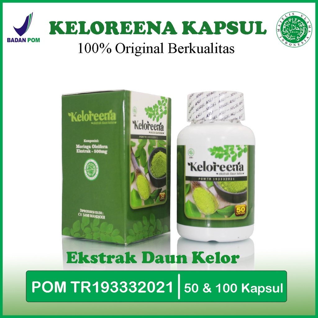 Jual Keloreena Kapsul Original Ekstrak Daun Kelor 50 100 Kapsul