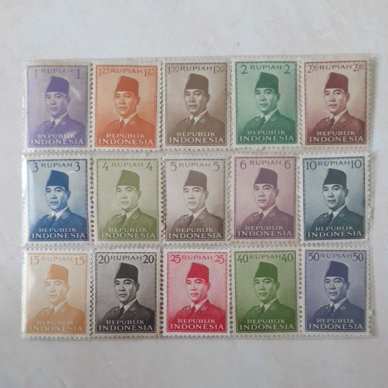 Jual Perangko Soekarno Tahun 1951 Set Lengkap 15 Pcs Shopee Indonesia