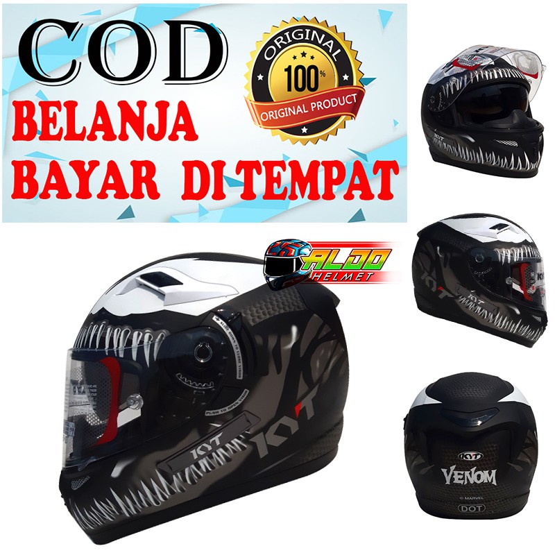 Jual Helm Kyt K Rider Motif Venom Black Doff Gm Kyt Helm Kyt K