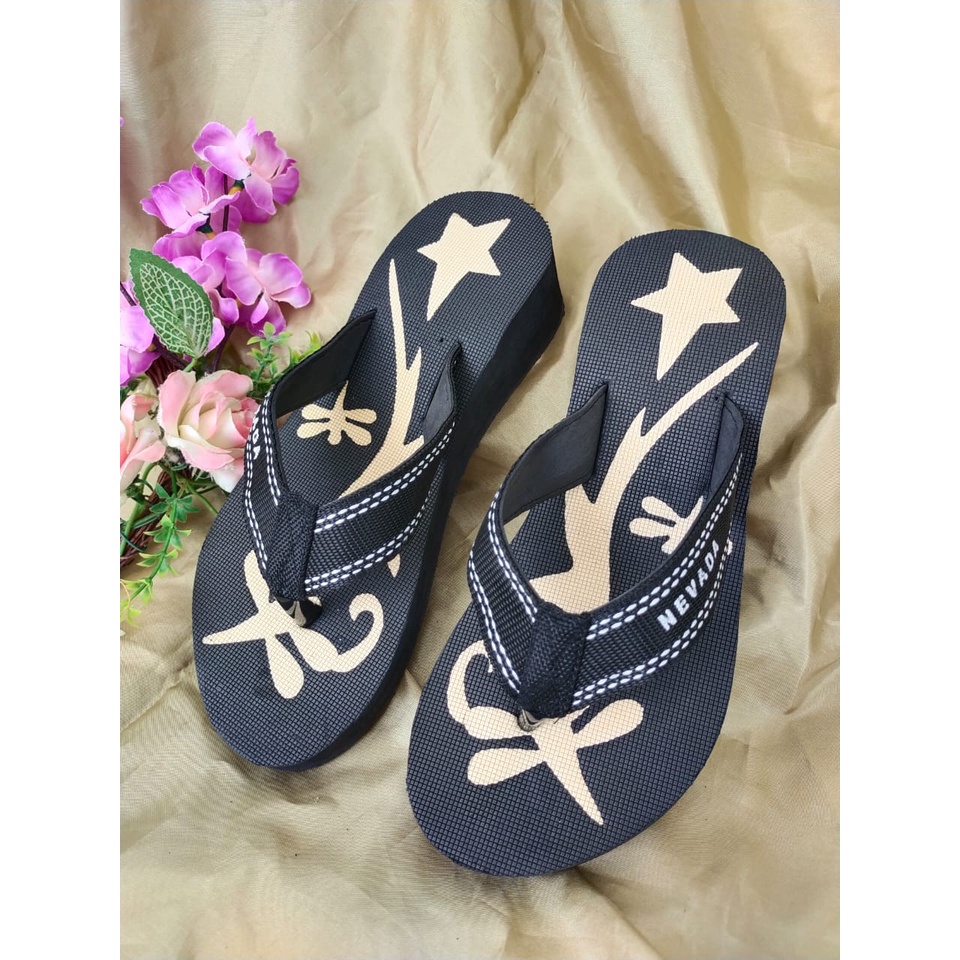 Jual Sandal Jepit Wanita Wedges Terbaru Spon Gabus Sol Karet