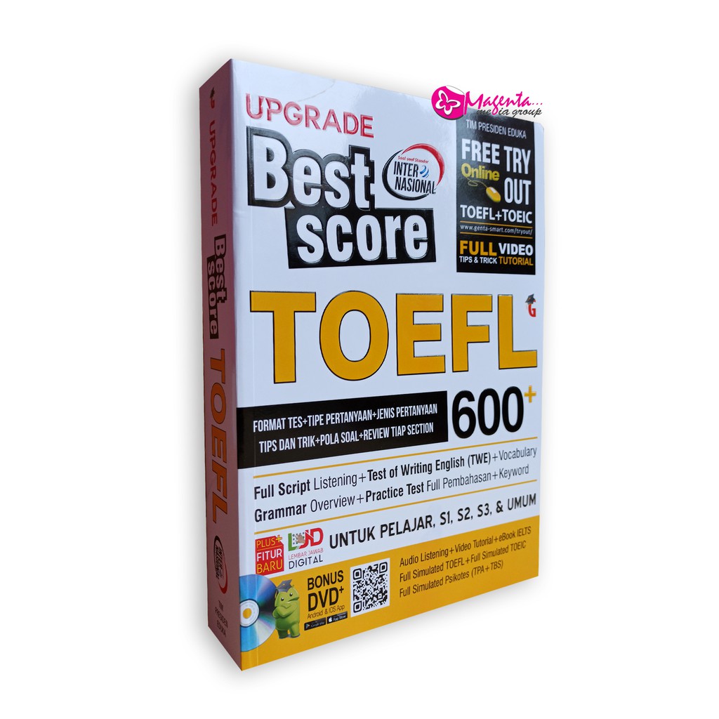 Jual Buku Tes TOEFL TOEIC Upgrade Best Score TOEFL 600 Magenta