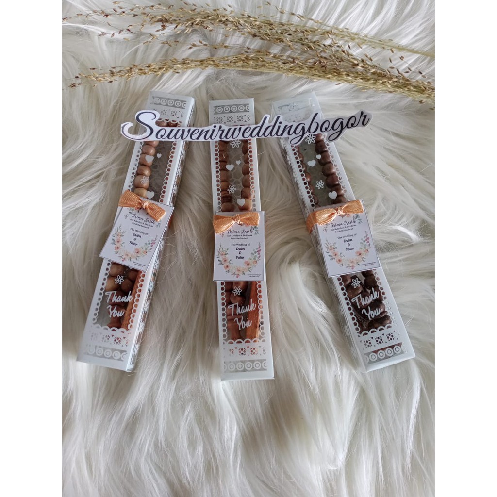 Jual Souvenir Pernikahan Tasbih Kayu Butir Kemasan Mika Shopee