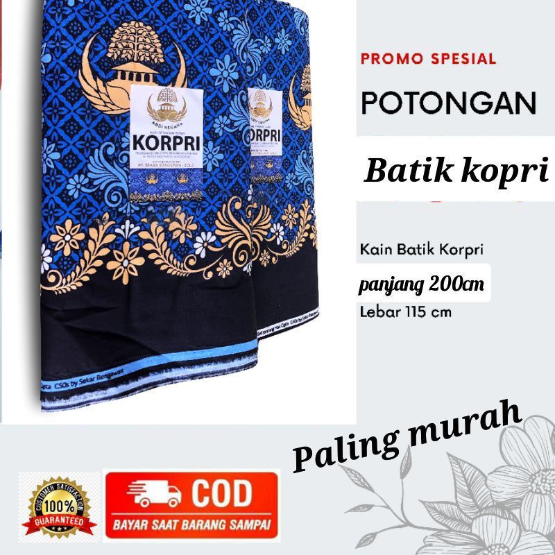 Jual Bahan Kain Korpri Katun Batik Guru Korpri Resmi Terbaru C S