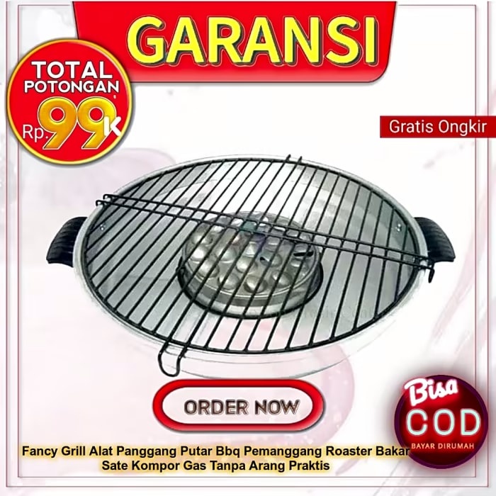 Jual Panggangan Fancy Grill Bbq Roaster Tanpa Arang Pemanggang Putar