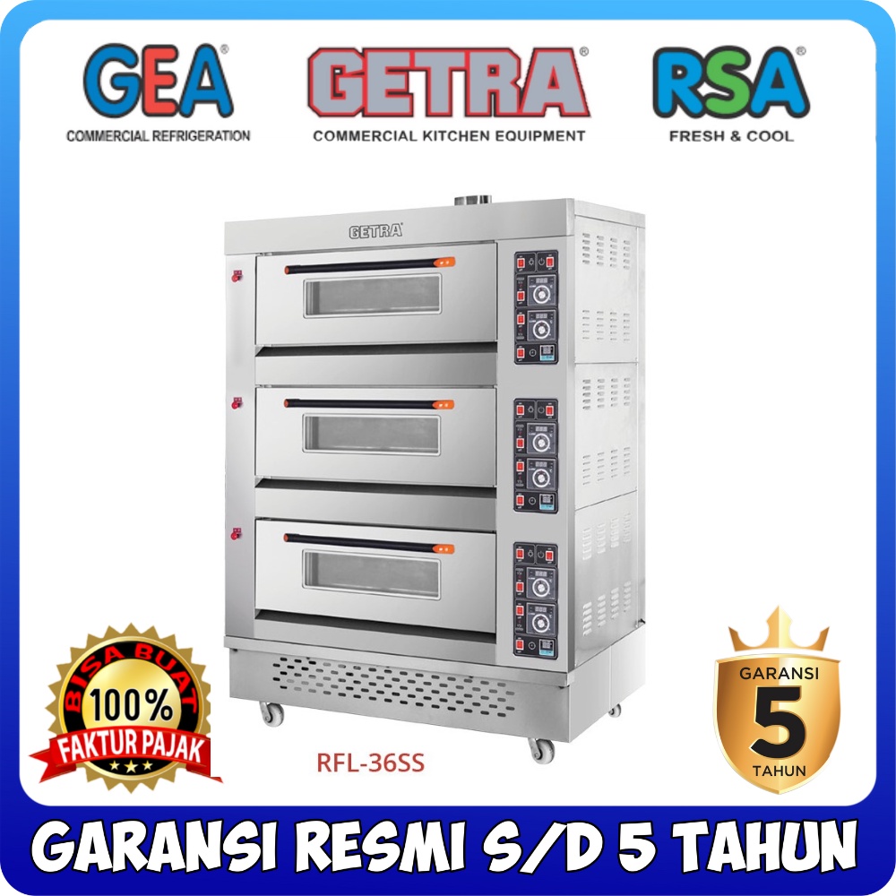 Jual OVEN GAS GETRA RFL 36GD RFL 36SS RFL 36SSGC OVEN 3 DECK 6 TRAY