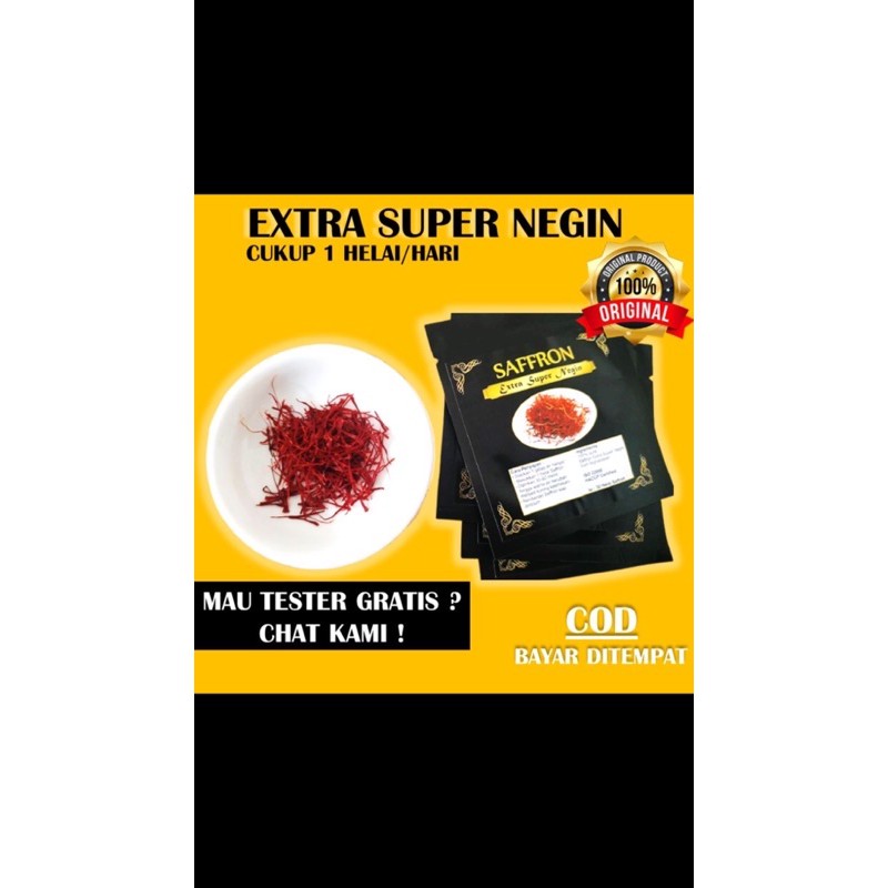 Jual SAFFRON EXTRA SUPER NEGIN GRADE TERBAIK ISO 22000 CERTIFIED HACCP