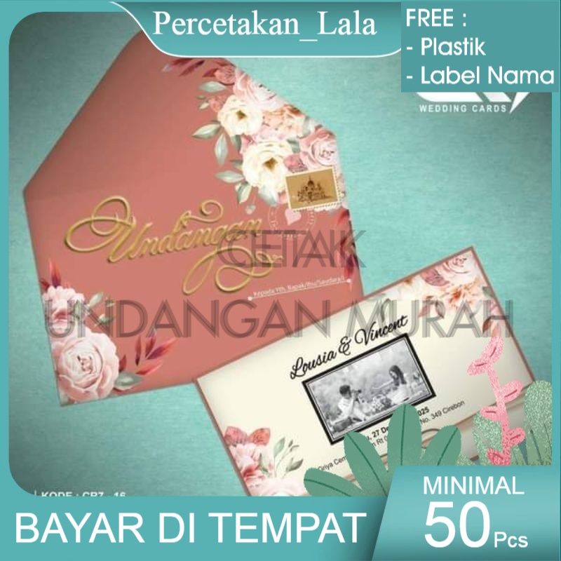 Jual Cetak Cetak Undangan Pernikahan Aesthetic Rustik Elegant Amplop