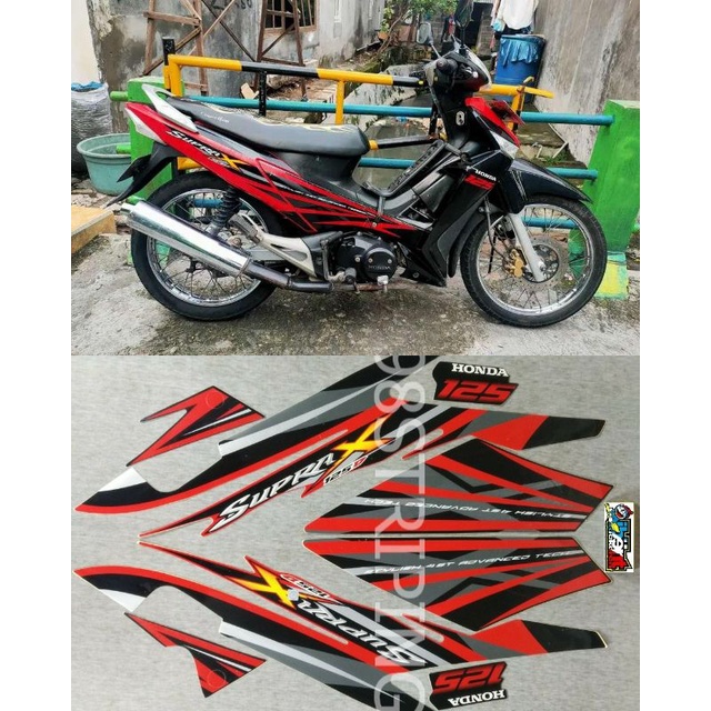 Jual Stiker Supra X D Merah Tahun Striping Lis Standar Ori