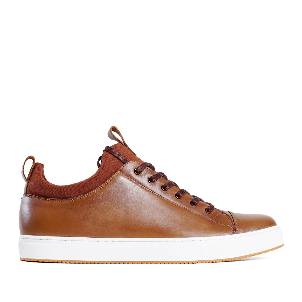 Jual Prabu Wirya Brown Sepatu Sneakers Kulit Pria Cokelat Shopee