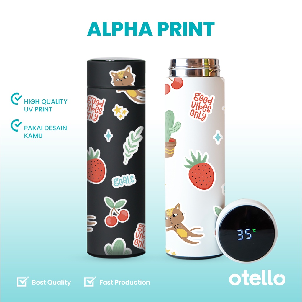 Jual Otello Custom Tumbler LED Alpha Cetak UV Print Botol Minum Cetak