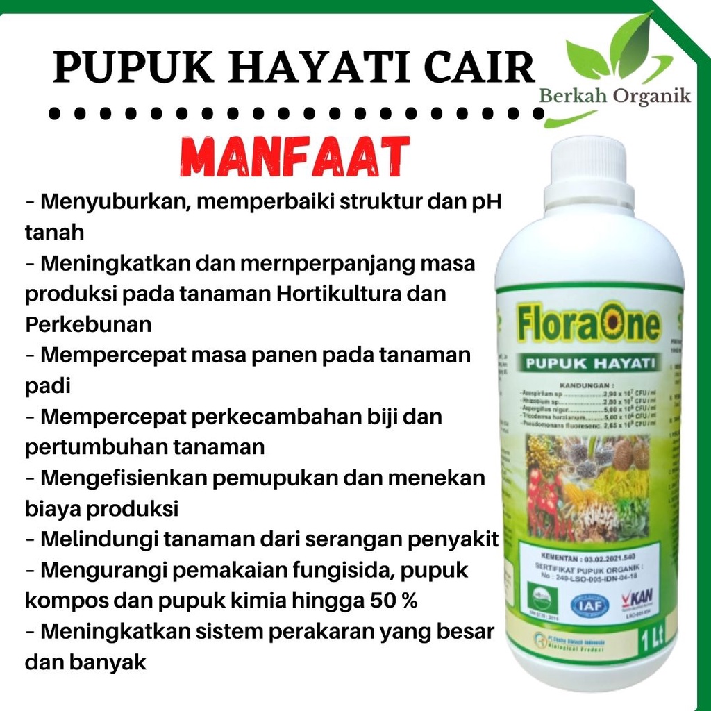 Jual Pupuk Organik Hayati Cair FLORAONE Pupuk Fungisida Hayati Padi