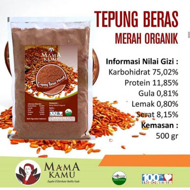 Jual Tepung Beras Merah Organik Mama Kamu Gr Shopee Indonesia