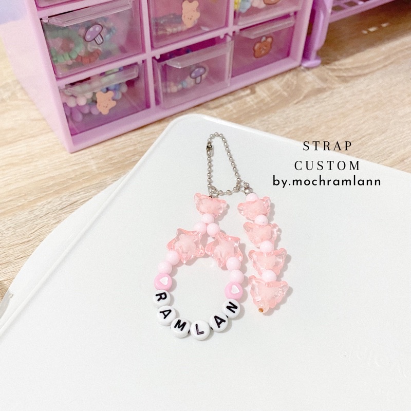 Jual Bisa Custom Nama Baca Deskripsi Strap Ball Chain Request