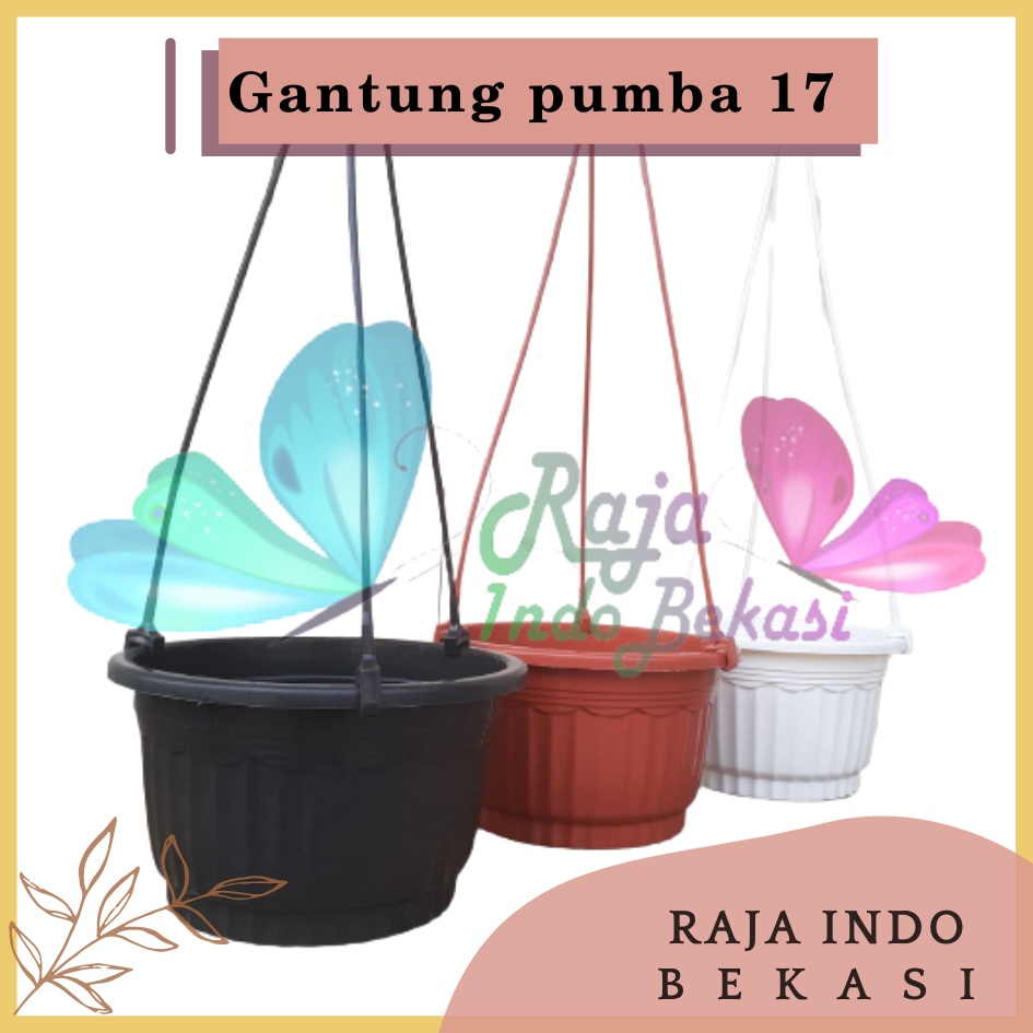 Jual Pot Bunga Gantung Pumba 17 Putih Merah Bata Hitam Pot Gantung