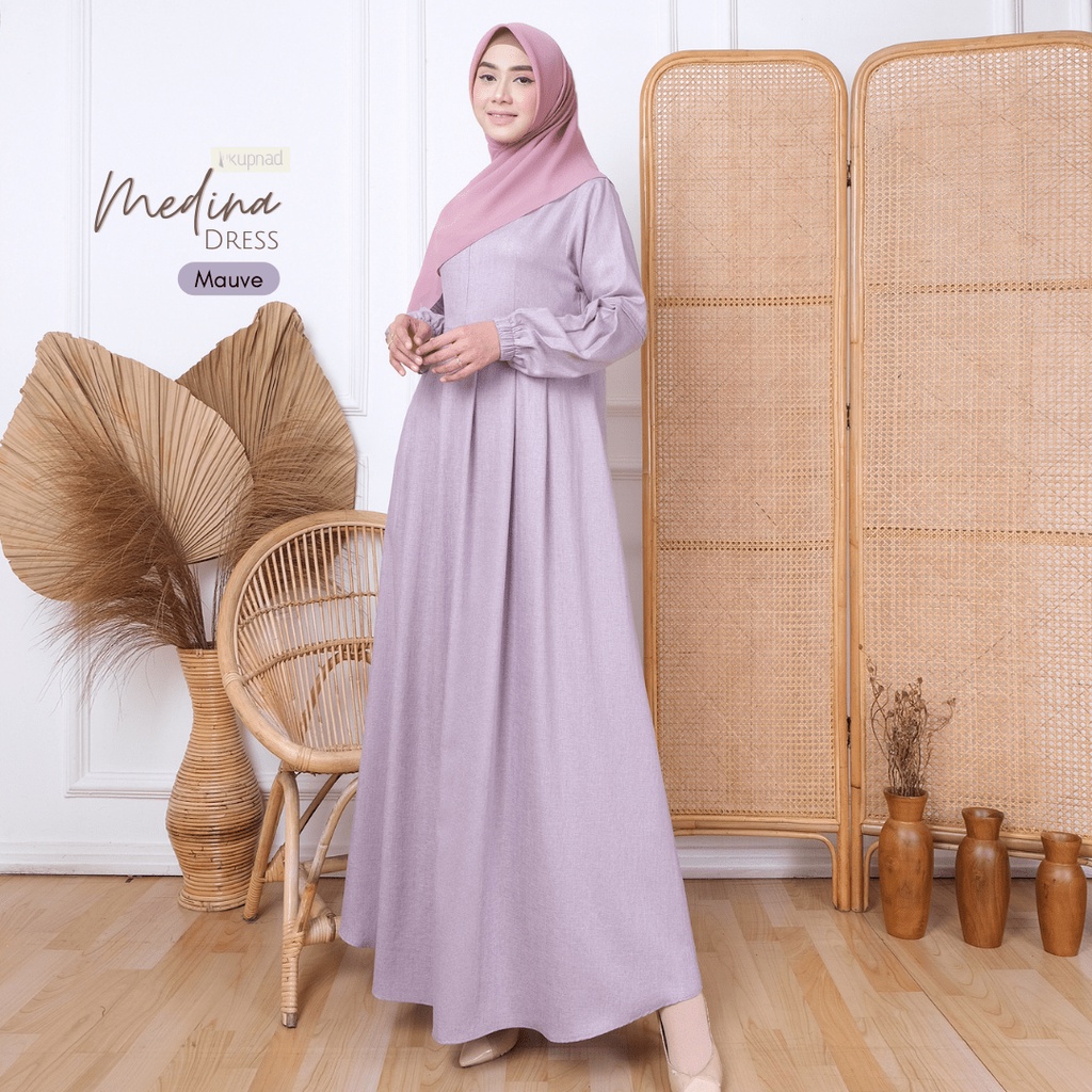 Jual KUPNAD Gamis Premium Polos Katun Madina Adem Nyaman Medina Dress