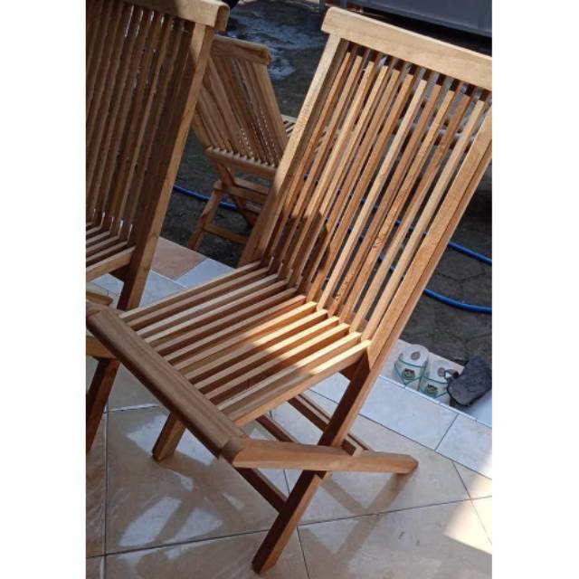 Jual Kursi Lipat Kayu Jati Kursi Garden Kursi Cafe Shopee Indonesia