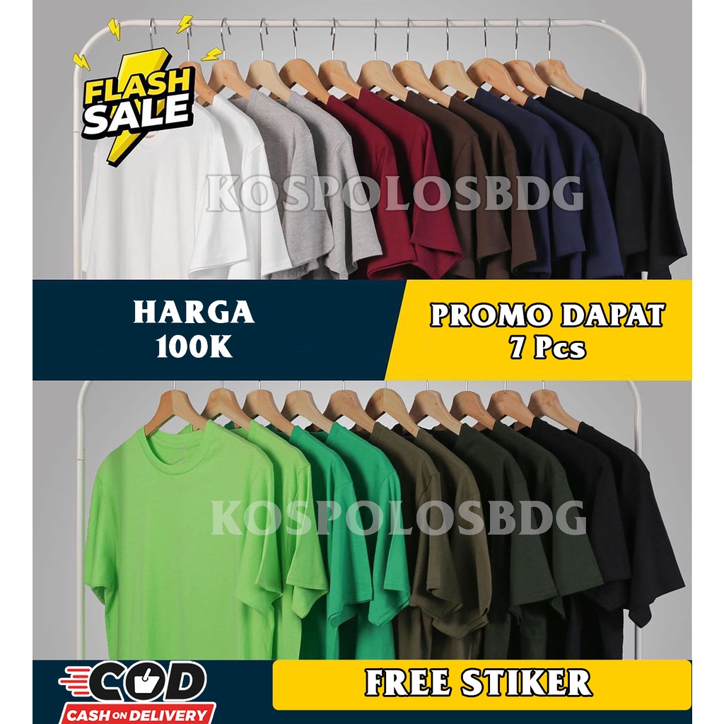 Jual PAKET HEMAT 6 PCS KAOS POLOS PE SOFT SEMI COMBED LENGAN PENDEK