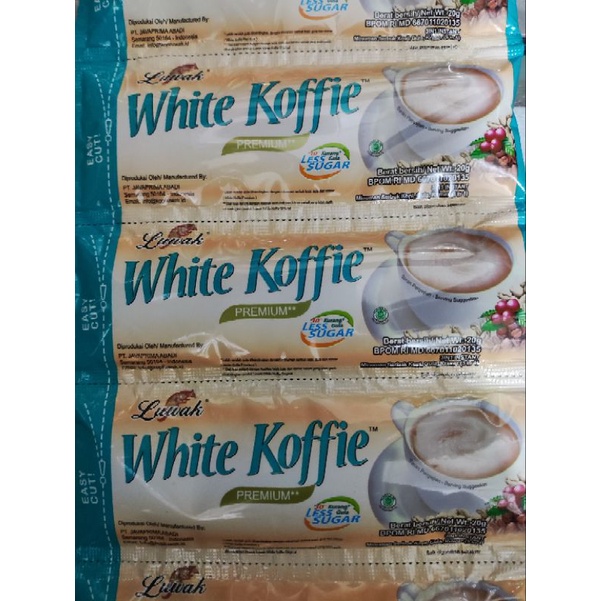 Jual Luwak White Koffie Premium Less Sugar Renceng Shopee Indonesia