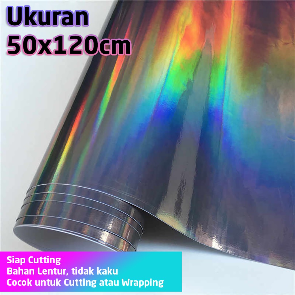 Jual Bahan Cutting Stiker Hologram Merk Quantac Potongan 120x50cm