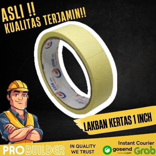 Jual LAKBAN SOLASI KERTAS ISOLASI SELOTIP KERTAS MASKING TAPE 1 INCH